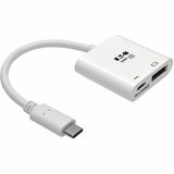 Eaton Tripp Lite Series USB-C to DisplayPort Active Adapter Cable with Equalizer (M/F), UHD 8K, HDR, 60W PD Charging, White, 6 in. (15.2 cm)