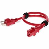 AddOn 2ft NEMA 5-15P to C13 14AWG 15A Red 100-250V Power Cable
