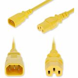 AddOn 3ft C14 Male to C15 Female 14AWG 100-250V at 15A Yellow Power Cable
