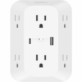 Belkin 6-Outlet Surge Protector Power Strip, Wall-Mountable with 6 AC Outlets, Overvoltage Protection, LED Indicator - USB-C Port & USB-A Port w/USB-C PD Fast Charging - 1680 Joules of Protection