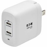 Eaton Tripp Lite Series Dual-Port Compact USB-C Wall Charger - GaN Technology, 40W PD Charging (20W+20W or 30W), White