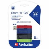 32GB Store 'n' Go® USB Flash Drive - 5pk - Assorted