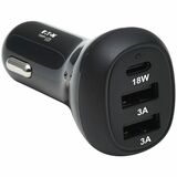 Eaton Tripp Lite Series 3-Port USB Car Charger, 36W Max - USB-C PD 3.0 Up to 18W, 2 USB-A QC 3.0 Up to 36W