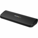 StarTech.com USB 3.0 Docking Station - Compatible with Windows / macOS - Supports Dual Displays - HDMI and DVI - DVI to VGA Adapter Included - USB3SDOCKHD - Dual Monitor Docking Station - HDMI and DVI-D or HDMI and VGA Monitor Connections - USB-A Dock for PC and MacBook Laptops - Three USB Type-A Ports - Gigabit Ethernet - Headphone Jack - Microphone Jack