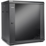 Rocstor SolidRack Wall Mount Rack Enclosure - SolidRack 12U Wall Mount R112SH4G Rack Enclosure with Tempered Glass Window - Front & Side Door Locks - 200 lb Maximum Weight Capacity - Assembled - 14.8" Rack Depth - Cold-rolled Steel - For LAN Switch, VoIP Device - Rack-mountable, Wall Mountable, Floor Standing - Optional Casters & Fans - 600mm x 450mm x 12U - ROHS & CE Certified - EIA-310-E & IP20 Protection Rating - WALLMOUNT STEEL CABINET - Black
