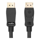 Rocstor DisplayPort 1.4 Video Cable - 8k@60Hz - 20 ft DisplayPort A/V Cable for Audio/Video Device, Desktop Computer, Notebook, Chromebook, TV, Projector, Display, Digital Signage, Monitor, Digital Signage Player - First End: 1 x 20-pin DisplayPort 1.4 Digital Audio/Video - Male - Second End: 1 x 20-pin DisplayPort 1.4 Digital Audio/Video - Male - 32.4 Gbit/s - Supports up to 7680 x 4320 - Shielding - Gold, Nickel Plated Connector - VW-1 - 30 AWG - Black - 1