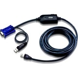 ATEN KVM Cable - 15 ft KVM Cable for Keyboard/Mouse, KVM Switch - First End: 1 x RJ-45 Network - Female - Second End: 1 x USB Type A - Male, 1 x 15-pin HD-15 - Black