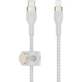 Belkin USB-C Cable with Lightning Connector - 6.60 ft Lightning/USB-C Data Transfer Cable for iPhone, iPad, iPod, iPad Air, iPad Pro, iPad mini - First End: 1 x USB Type C - Male - Second End: 1 x Lightning - Male - MFI - White