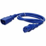 AddOn 15ft C13 Female to C14 Male 14AWG 100-250V at 15A Blue Power Cable