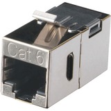 Black Box Cat.6 Keystone Straight Pinned Coupler - 1 x RJ-45 Network Female - 1 x RJ-45 Network Female - Silver - TAA Compliant
