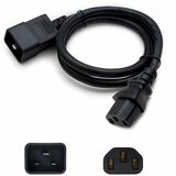 AddOn 3ft C13 Female to C20 Male 14AWG 100-250V at 15A Black Power Cable - 14 Gauge - 120 V AC / 15 A, 230 V AC - Black - 3 ft Cord Length - IEC 60320 C20 / IEC 60320 C13 - 1
