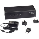 Black Box KVM Switch - Dual-Monitor, DisplayPort 1.2, 4K 60Hz, USB 3.0 Hub, Audio - 4 Computer(s) - 1 Local User(s) - 3840 x 2160 - 8 x USB - 10 x DisplayPort - TAA Compliant