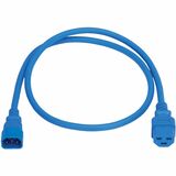 Eaton Tripp Lite Series Power Cord, C14 to C21 - Heavy-Duty, 15A, 250V, 14 AWG, 4 ft. (1.2 m), Blue