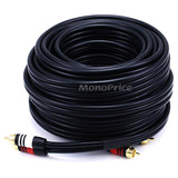 Monoprice 50ft Premium 2 RCA Plug/2 RCA Plug M/M 22AWG Cable - Black