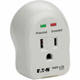 Eaton Tripp Lite Series 1-Outlet Personal Surge Protector, Direct Plug-In, 600 Joules, 2 Diagnostic LEDs