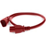 AddOn 6ft C14 Male to C15 Female 14AWG 100-250V at 15A Red Power Cable