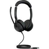 Jabra Evolve2 50 Headset - Stereo - USB Type A - Wired/Wireless - Bluetooth - 98.4 ft - 20 Hz to 20 kHz - On-ear - Binaural - Supra-aural - 5.58 ft Cable - MEMS Technology, Noise Cancelling Microphone - Noise Canceling