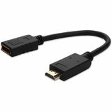 AddOn 8in DisplayPort Female to HDMI Male Black Adapter Cable For Resolution Up to 1080x1920(FHD) at 60hz