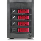 RAIDage JAGE5BT4HDRD-DE Drive Enclosure 12Gb/s SAS, SATA/600 - Mini-SAS HD Host Interface Tower - Black, Red