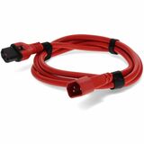 AddOn 2ft C13 (Locking) Female to C14 (Locking) Male 14AWG 15A Red 100-250V Power Cable