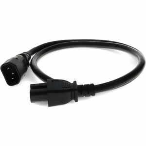 AddOn 1ft C14 Male to C15 Female 14AWG 100-250V at 15A Black Power Cable