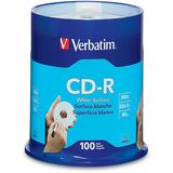 Verbatim CD-R 700MB 52X with Blank White Surface - 100pk Spindle