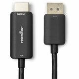 Rocstor DisplayPort/HDMI Audio/Video Cable - 6 ft DisplayPort/HDMI A/V Cable for Audio/Video Device, TV, Graphics Card, Monitor, Projector, Computer, Notebook - First End: 1 x 20-Pin DisplayPort 1.2 Digital Audio/Video - Male - Second End: 1 x 19-Pin HDMI Digital Audio/Video - Male - Supports up to 3840 x 2160 - Gold Plated Connector - Gold Plated Contact - Black