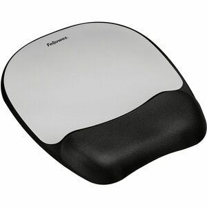 Fellowes® Memory Foam Mouse Pad Wrist Rest - Black/Silver (9175801)