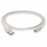 AddOn Apple Computer® MD818AM/A Compatible 1.0m (3.3ft) USB A 2.0 Male to Lightning Male White Cable