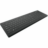 CHERRY AK-C8112 Keyboard - Wireless Connectivity - RF - 33 ft - 2.40 GHz - USB Type A Interface - 105 Key(s) - French (Canada) - Silicone - Membrane/Scissor Keyswitch - AAA Battery Size Supported - Black