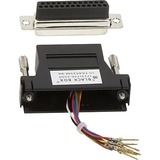Black Box Modular Network Adapter - 1 x 25-pin DB-25 RS-232 Serial Female - 1 x RJ-45 Network Female - Gold Connector - Black - 1