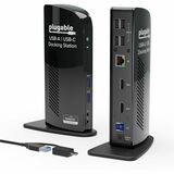 Plugable USB 3.0 Universal Laptop Docking Station Dual Monitor for Windows and Mac