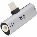 Eaton Tripp Lite Series USB-C to 3.5 mm Headphone Jack Adapter for Hi-Res Stereo Audio - PD 3.0 and QC 2.0 Charging, Silver