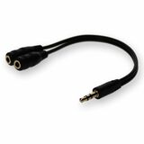 AddOn 3.5mm Audio Input Male to 2x3.5mm Audio Output Female Black Adapter