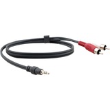 Kramer 3.5mm (M) to 2 RCA (M) Breakout Cable - 10 ft Mini-phone/RCA Audio Cable for Audio Device, MP3 Player - First End: 1 x Mini-phone Stereo Audio - Male - Second End: 2 x RCA Stereo Audio - Male