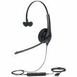 Jabra BIZ 1500 Headset - Mono - USB - Wired - 32 Ohm - 20 Hz to 6.80 kHz - Over-the-head - Monaural - Supra-aural - 7.55 ft Cable - Noise Canceling - Black