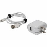 AddOn 1m USB A 2.0 Male to Lightning Male White Cable with 5V 2.4A Wall Plug
