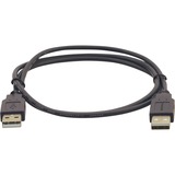 Kramer USB 2.0 A (M) to A (M) Cable - 10 ft USB Data Transfer Cable for Printer, Scanner, Camera, Keyboard - First End: 1 x USB 2.0 Type A - Male - Second End: 1 x USB 2.0 Type A - Male - 480 Mbit/s - Nickel Plated Connector - 28/24 AWG - Black