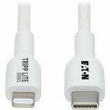 Eaton Tripp Lite Series Safe-IT USB-C to Lightning Sync/Charge Antibacterial Cable (M/M), MFi Certified, White, 1 m (3.3 ft.)