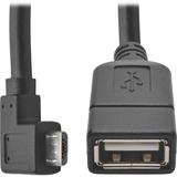 Eaton Tripp Lite Series Micro USB to USB OTG Host Adapter Cable, Right-Angle 5-Pin USB Micro-B to A (M/F), 6-in. (15.24 cm)