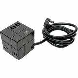 Eaton Tripp Lite Series Safe-IT 3-Outlet Cube Surge Protector, 5-15R Outlets, 6 USB Charging Ports, 8 ft. (2.4 m) Cord, Antimicrobial Protection