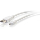 C2G 6ft USB to Micro USB Cable - USB A to Micro B Cable - USB 2.0 - White - M/M