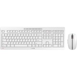 CHERRY STREAM DESKTOP Wireless Keyboard and Mouse - Full Size,Pale Gray,Quiet,Wireless Optical 6 Button Mouse,Adjustable to 2400 DPI