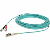AddOn 20m ST to LC Aqua OM3 Duplex OFNR (Riser-Rated) Fiber Patch Cable
