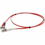AddOn 1m ST to LC Red OM1 Duplex OFNR (Riser-Rated) TAA MMF Fiber Patch Cable