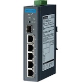 Advantech EKI-2706G-1GFPI Ethernet Switch - 5 Ports - 2 Layer Supported - Modular - 1 SFP Slots - 2 W Power Consumption - Optical Fiber, Twisted Pair - PoE Ports - Wall Mountable, DIN Rail Mountable - 5 Year Limited Warranty