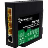 Brainboxes Hardened Industrial 5 Port PoE+ Gigabit Ethernet Switch