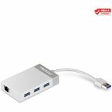 TRENDnet 3-Port USB 3.0 Hub with 10/100/1000 Mbps Gigabit Ethernet Adapter (3 USB 3.0 Ports; a RJ45 Gigabit Ethernet Port); Support XP; Vista; Windows 7; 8; 8.1; 10; Mac OS 10.6-10.9; Nintendo Switch; TU3-ETGH3
