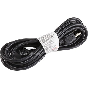 Monoprice Standard Power Cord - For Computer, Monitor, Projector, Television - 18 Gauge - 125 V AC / 10 A - Black - 10 ft Cord Length - IEC 60320 C13 / NEMA 5-15P