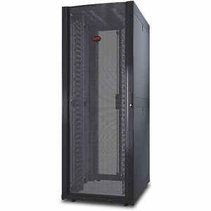 APC NetShelter SX, Networking Rack Enclosure, 42U, Black, 1991H x 750W x 1070D mm with Casters, Feet, Vertical Cable Managers, Side Panels [TAA]